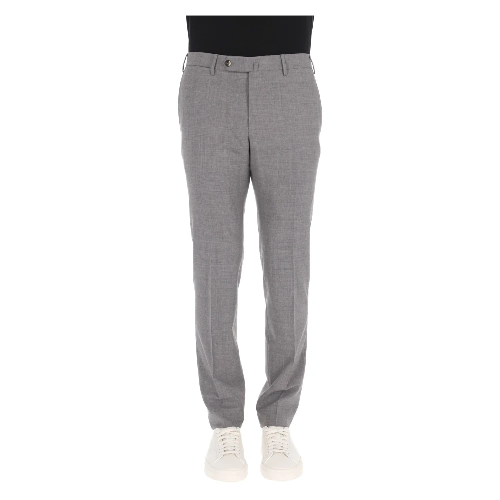 Pt Torino Men's Gray Chinos, M, Pantalone In Lana Vergine Super Slim Fit