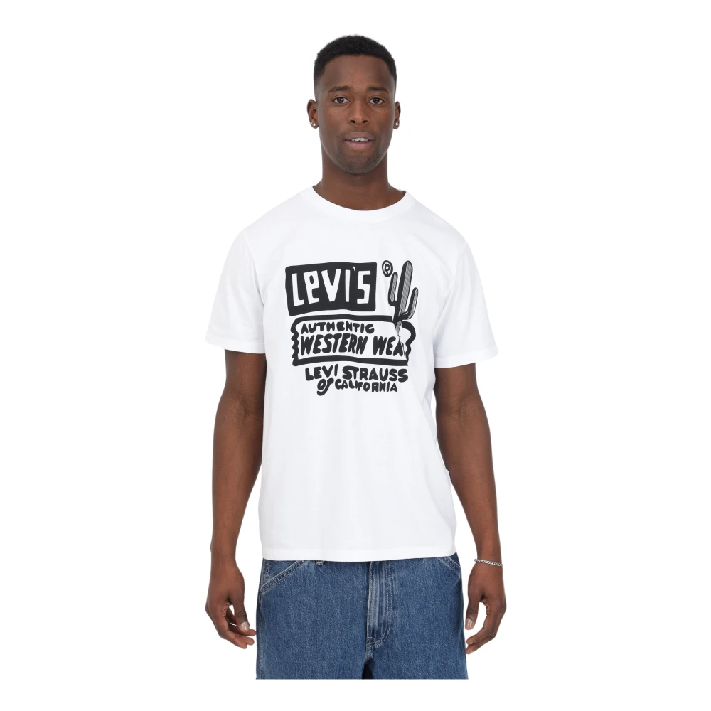 Levi's Witte T-shirts en Polos met Western Print White Heren