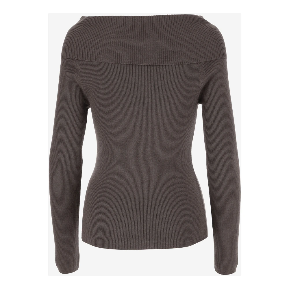 Wild Cashmere Zijden en Kasjmier Boothals Trui Brown Dames