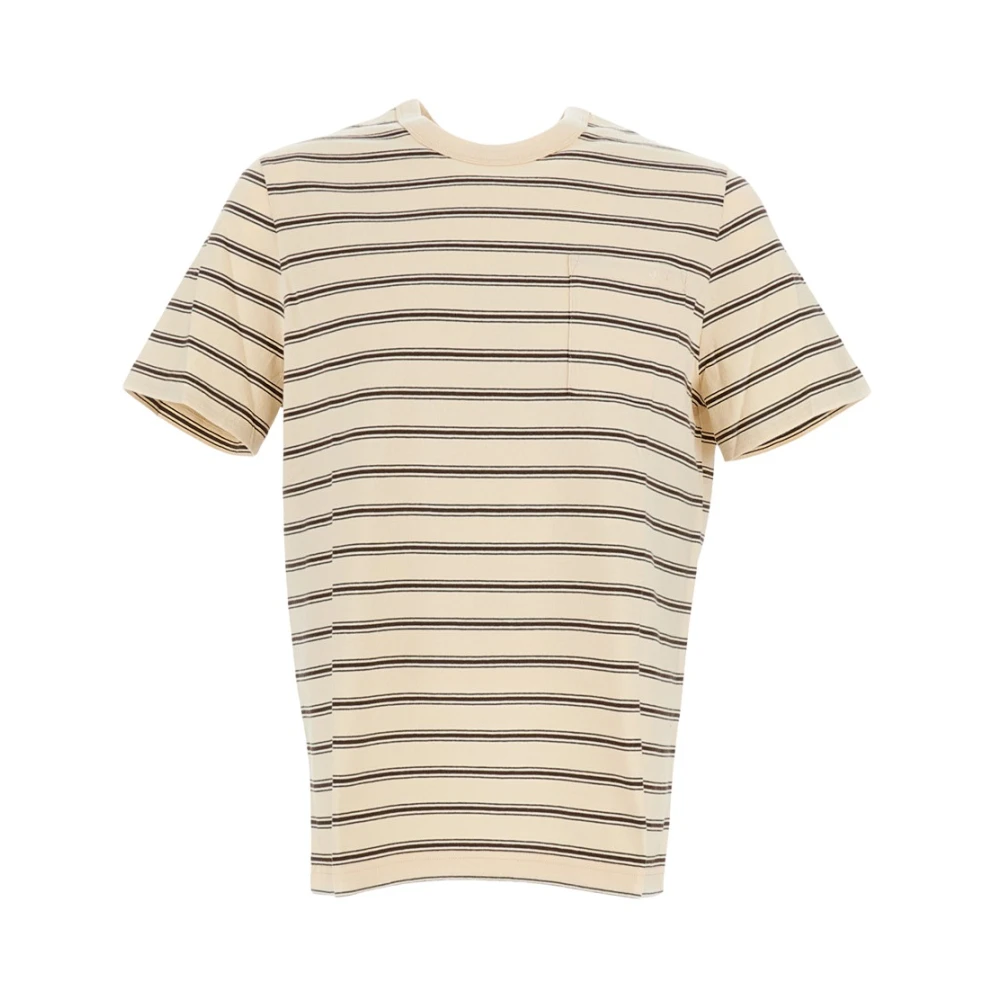 A.p.c. Men's Beige T-Shirts, M, Striped T-Shirt