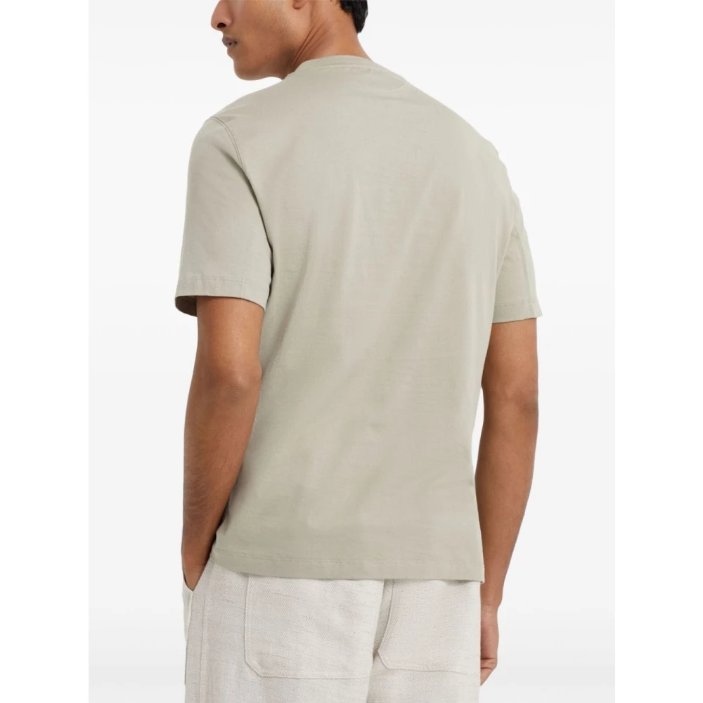 BRUNELLO CUCINELLI Grafische Print Groene T-shirts en Polo's Green Heren