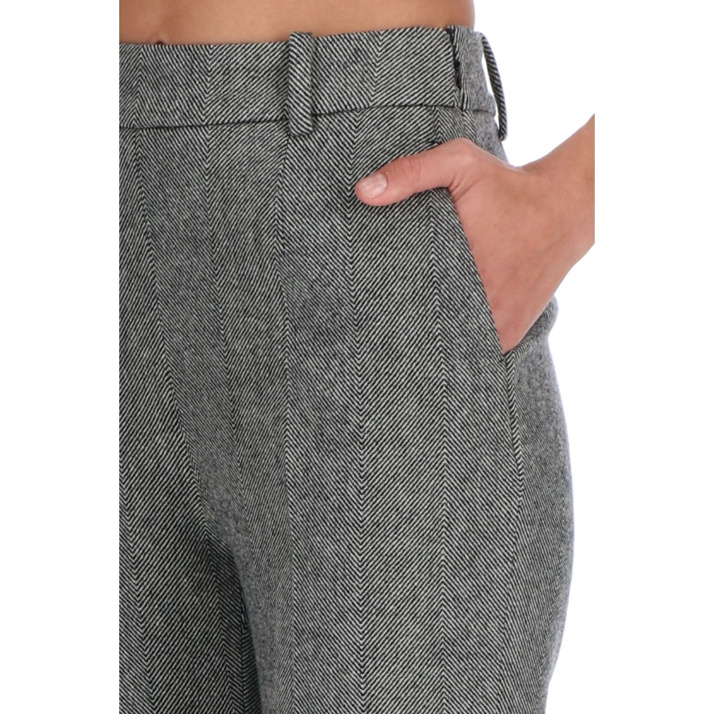 Ermanno Scervino Gestreepte Wollen Broek Grijs 40 Gray Dames