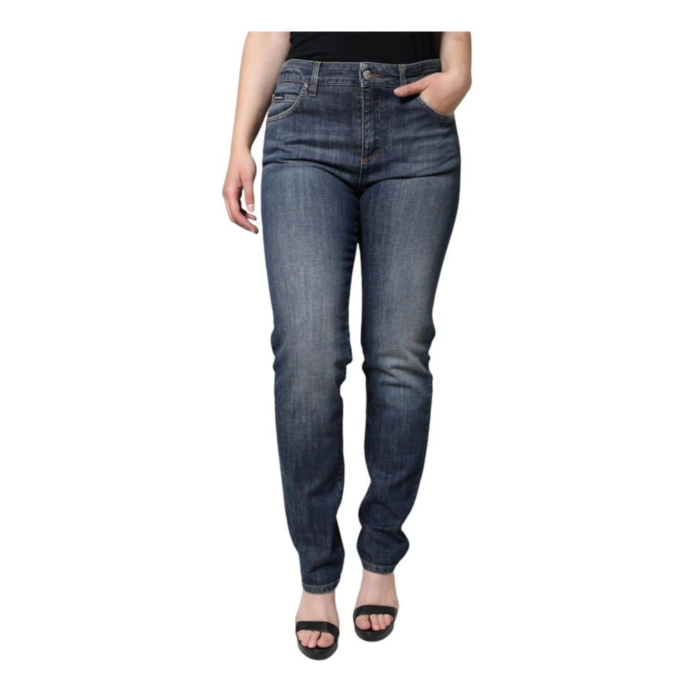 Dolce & Gabbana Donkerblauwe Skinny Denim Jeans Blue Dames