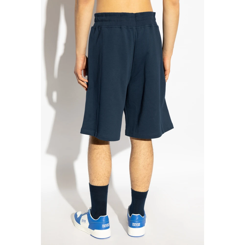 Versace Jeans Couture Shorts met logoplaatje Blue Heren