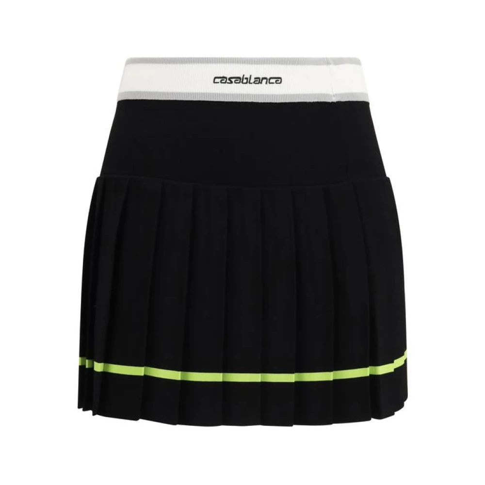 Casablanca Women's Black Striped Pleated Mini Skirt