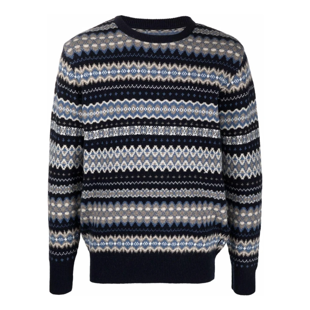 Barbour Blauwe Fair Isle Trui Blue Heren