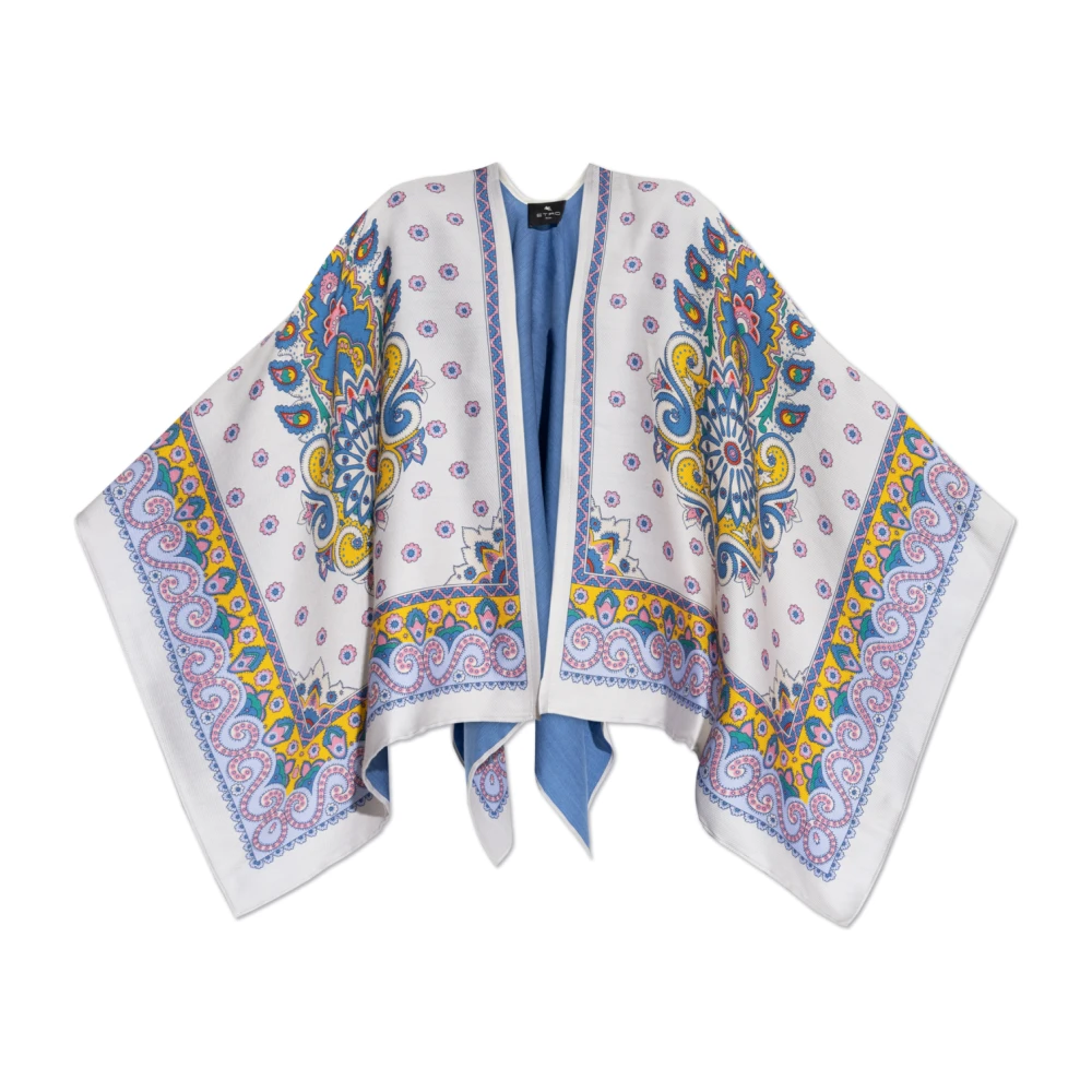 ETRO Wollen Poncho Multicolor Dames