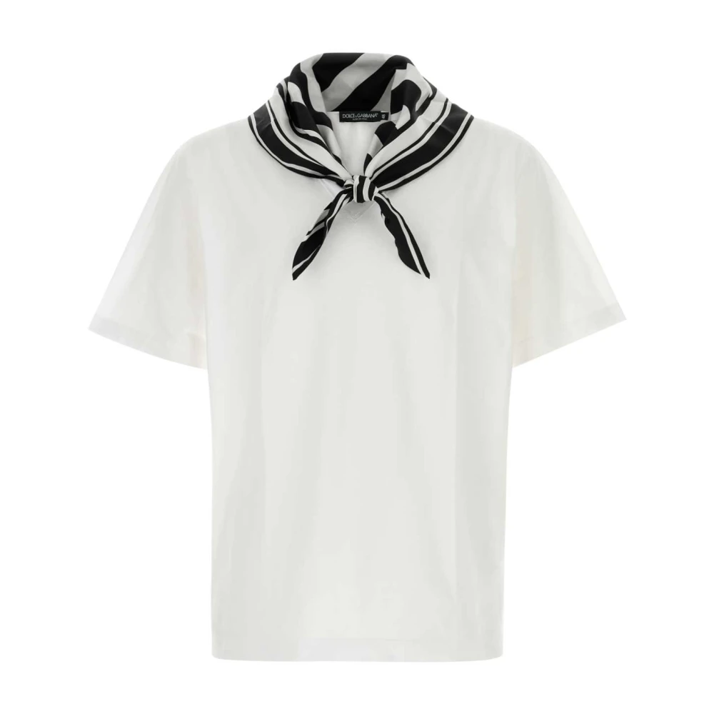Dolce & Gabbana Witte Piquet T-shirt voor Mannen White Heren