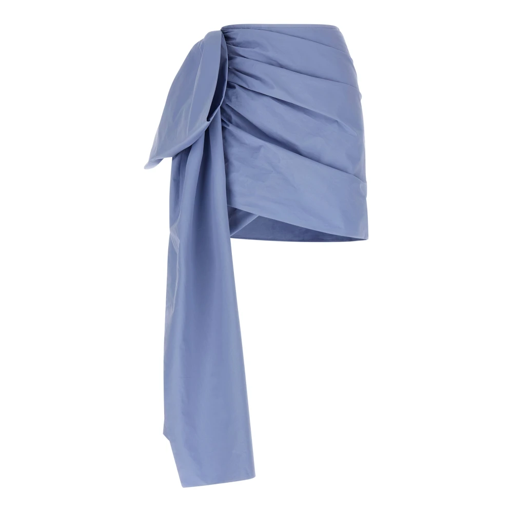 Self Portrait Women's Blue Short Skirts, S, Tie Side Mini Skirt