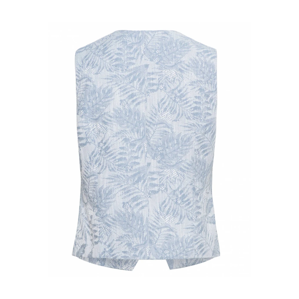 &Co Woman Gewatteerde Vest met Capuchon Blue Dames