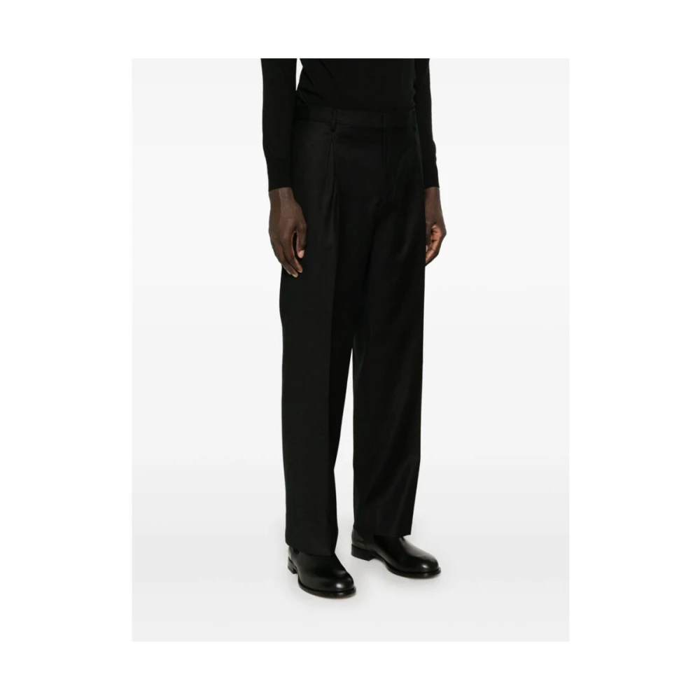 Briglia Zwarte Wollen Twill Broek Black Heren