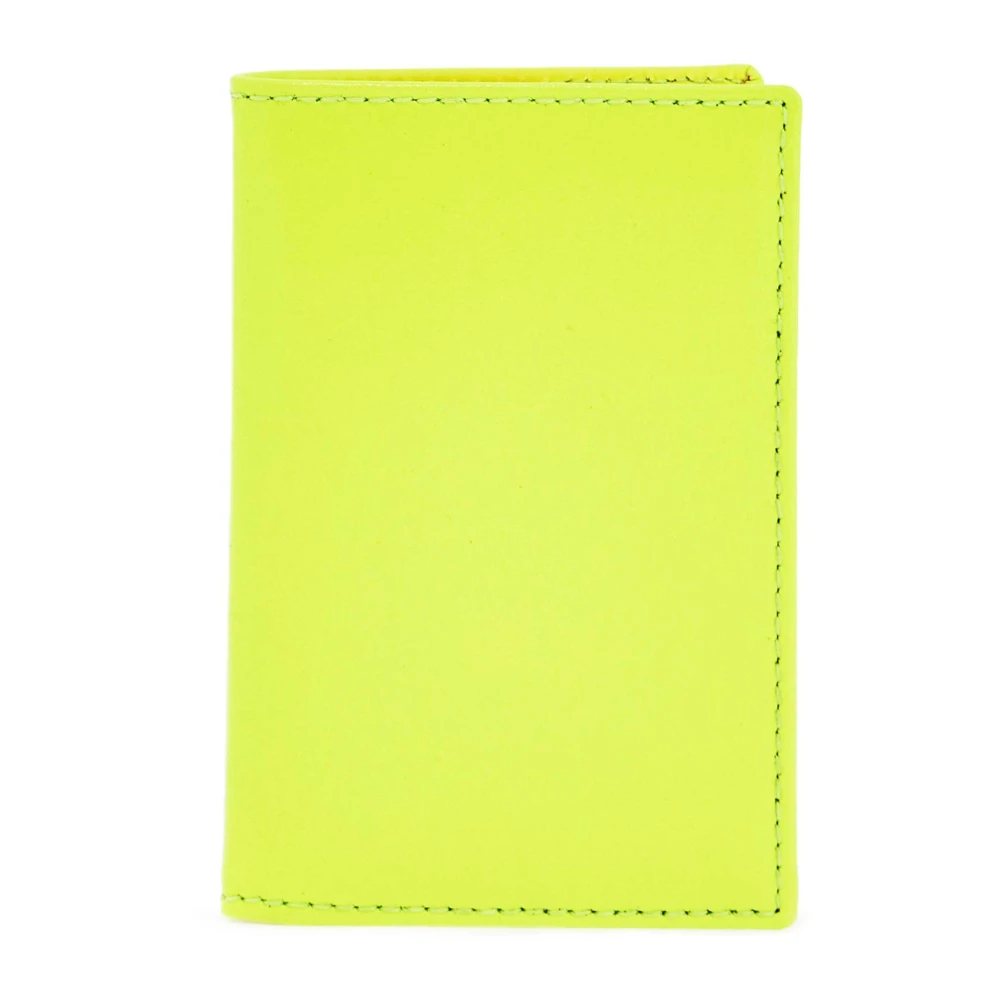 Comme des Garçons Fluorescerend Geel Compact Leren Portemonnee Yellow Dames