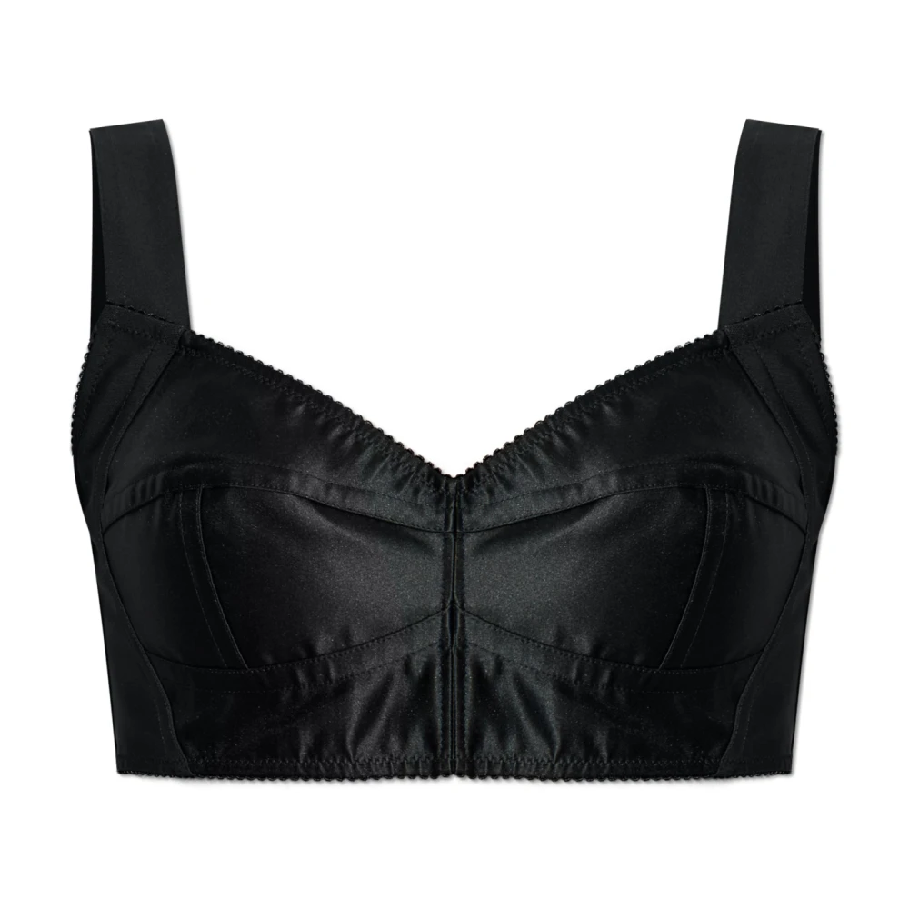 Dolce & Gabbana Vrouw Zwart Tops Dames, Xs, Satijn, Mouwloze Top