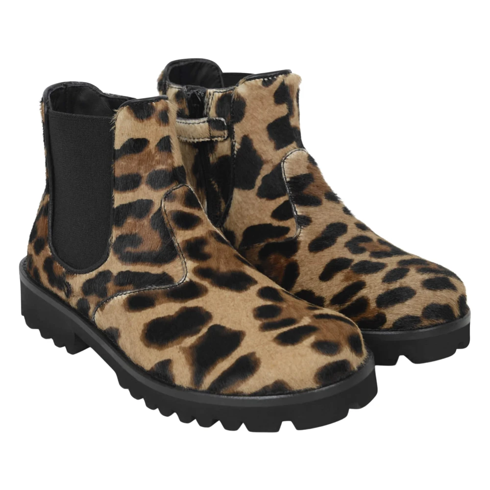 Dolce & Gabbana Girls Multicolor Kids Boots, 31 Eu, Leopard Boots Fashion Statement