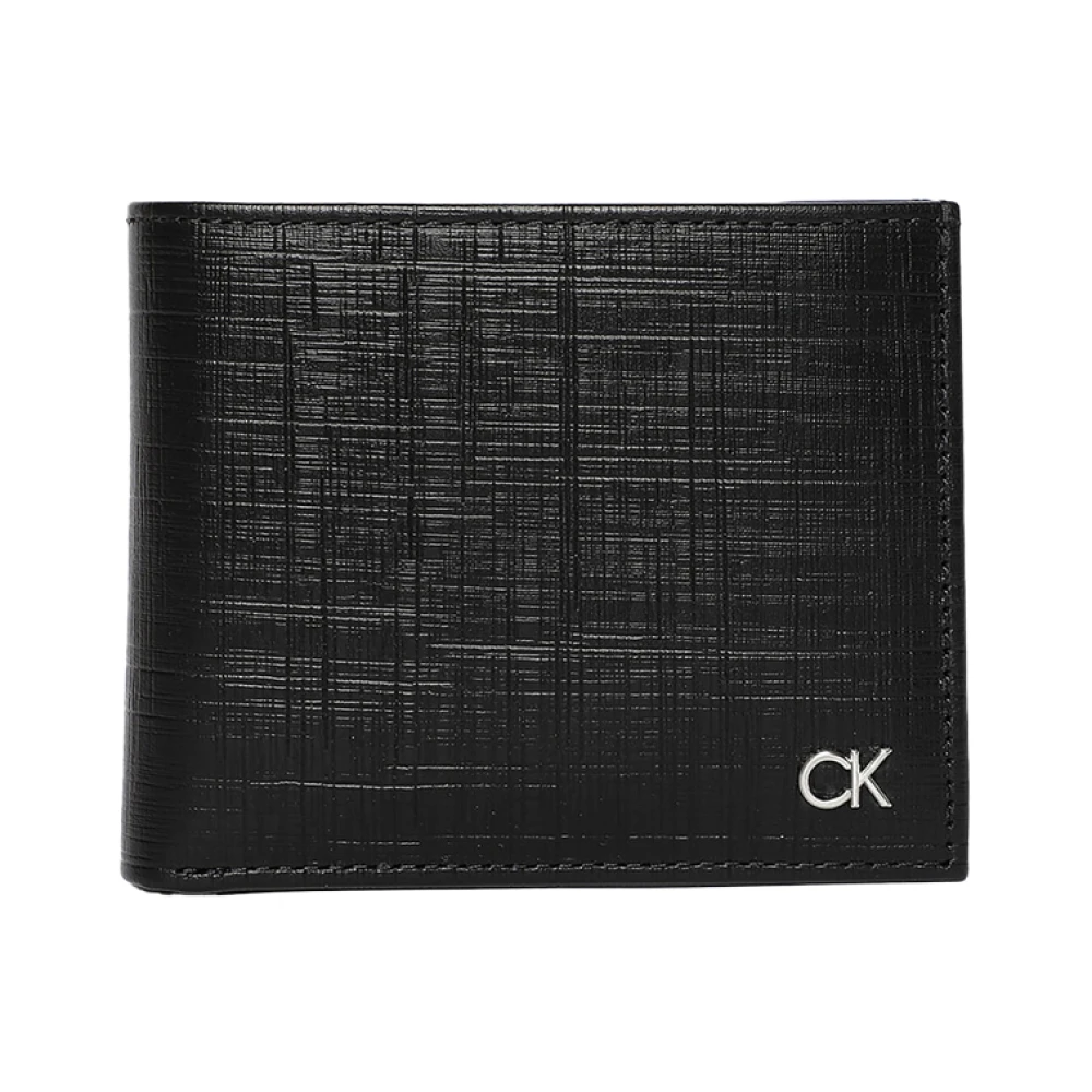 Calvin Klein Svart Läderplånbok Med Myntficka