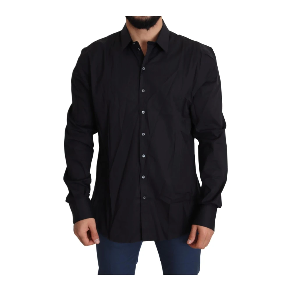 Dolce & Gabbana Men's Black Sicilia Long Sleeve Shirt - Casual Shirts - 4XS- Shirts