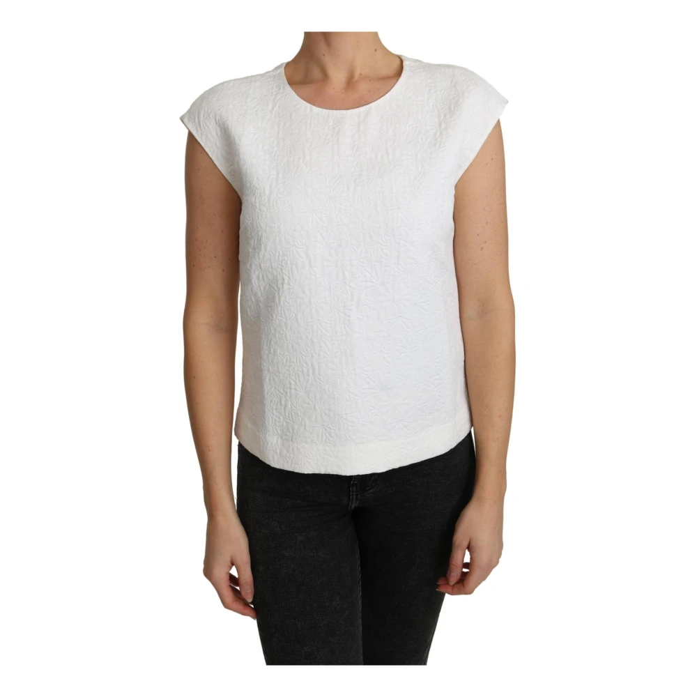 Dolce & Gabbana Women's White Floral Embroidered Top