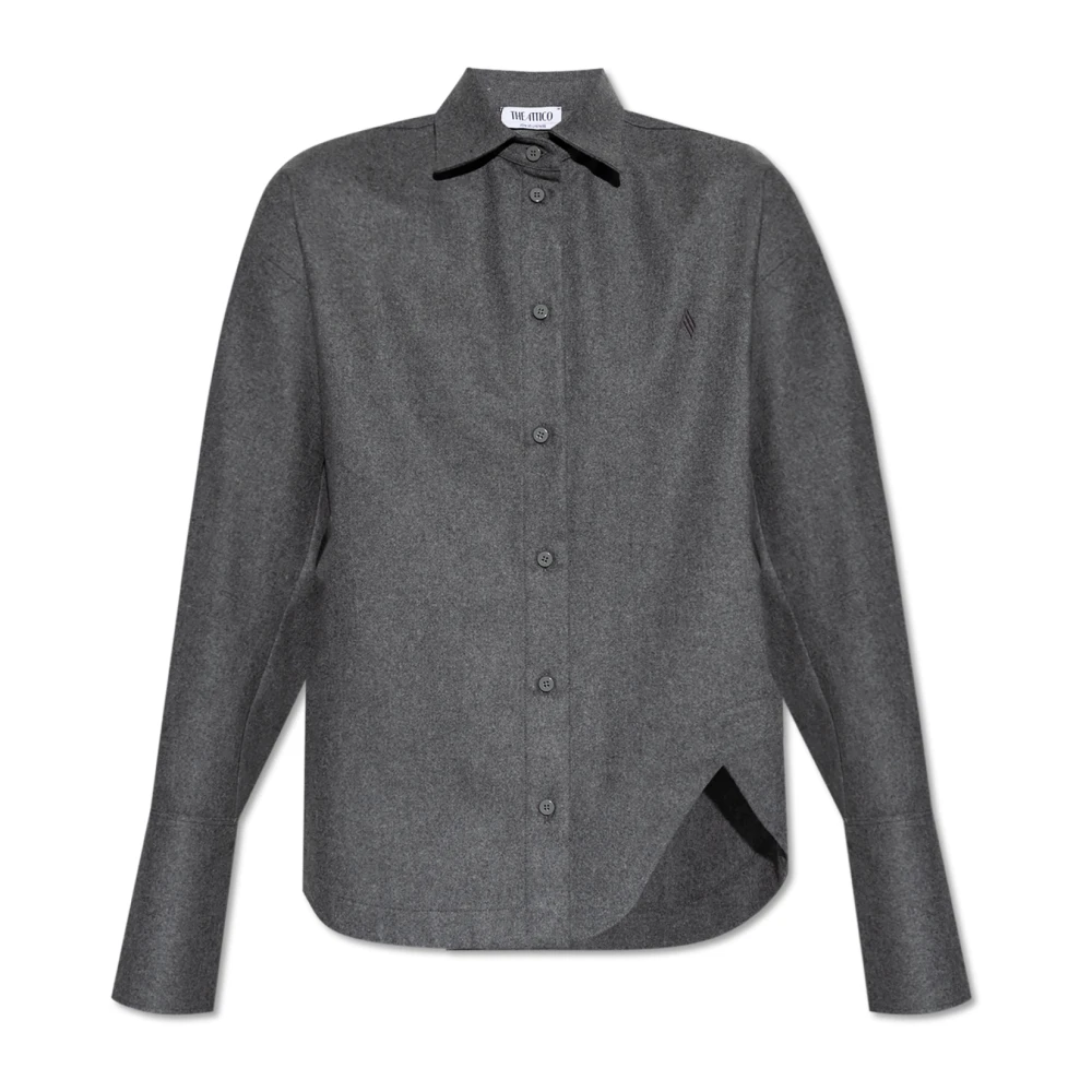 The Attico Grijze Wollen Overhemd Gray Dames