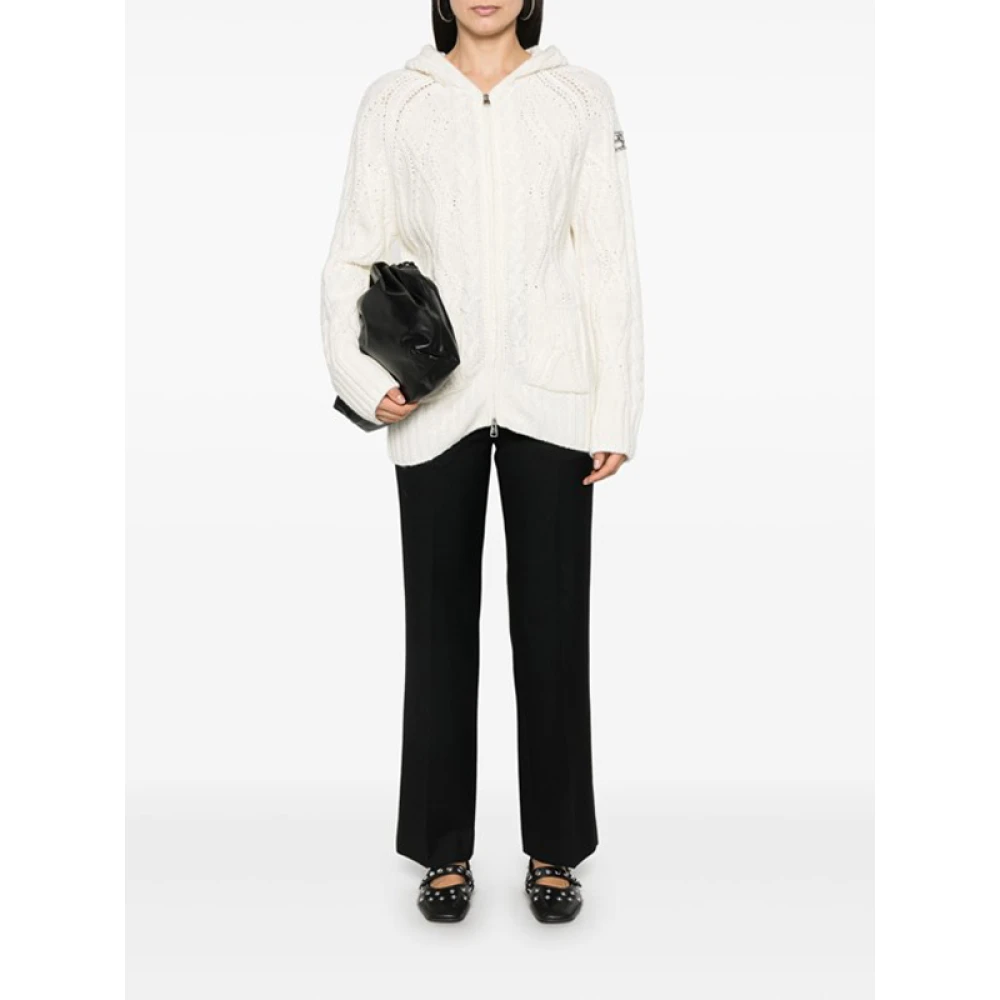 Ermanno Scervino Witte Gebreide Rits Hoodie White Dames