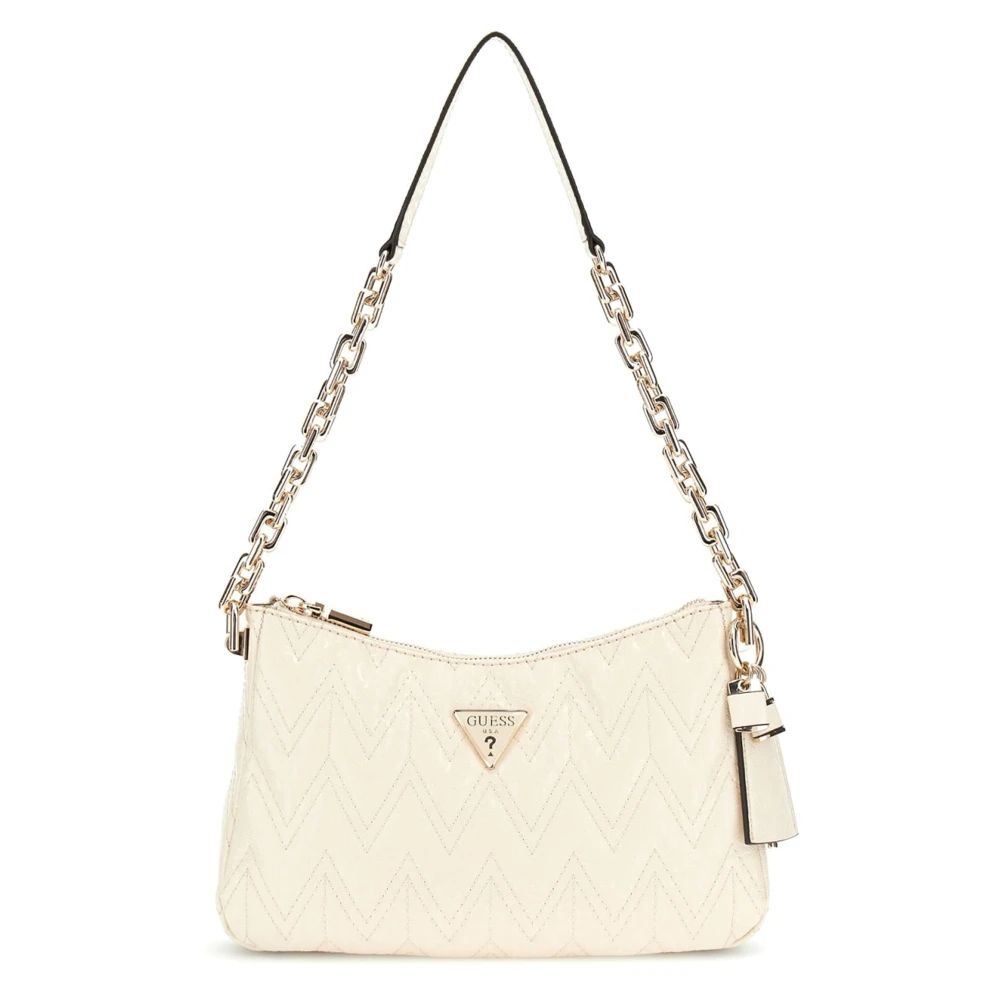 Guess Klassieke Schoudertas Top Rits Beige Dames