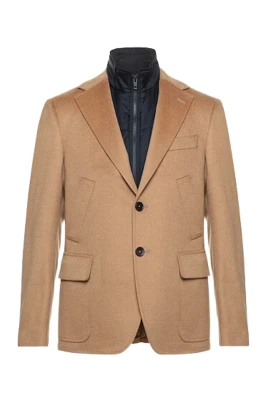 Camel Velour Jacka med Avtagbar Vaddering