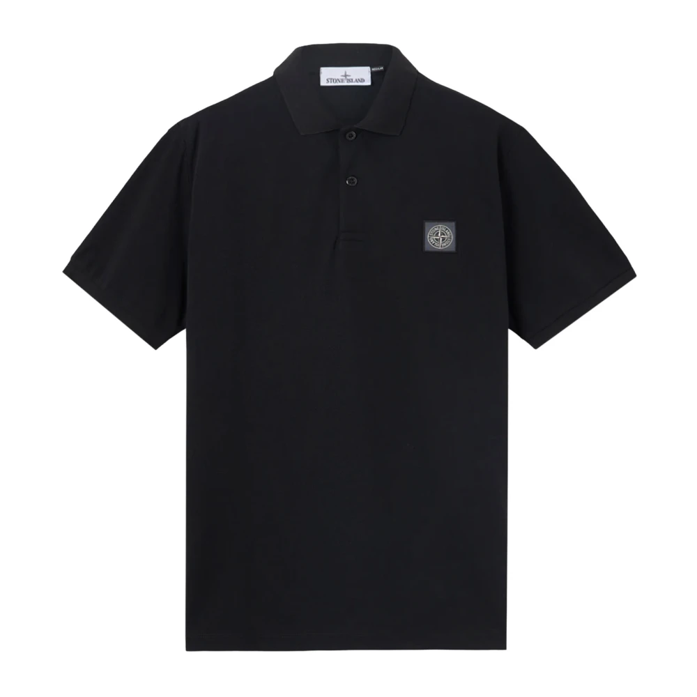 Stone Island Men's Black Slim-Fit Short-Sleeve Polo Shirt - Polo Shirts - 2XL - Tops