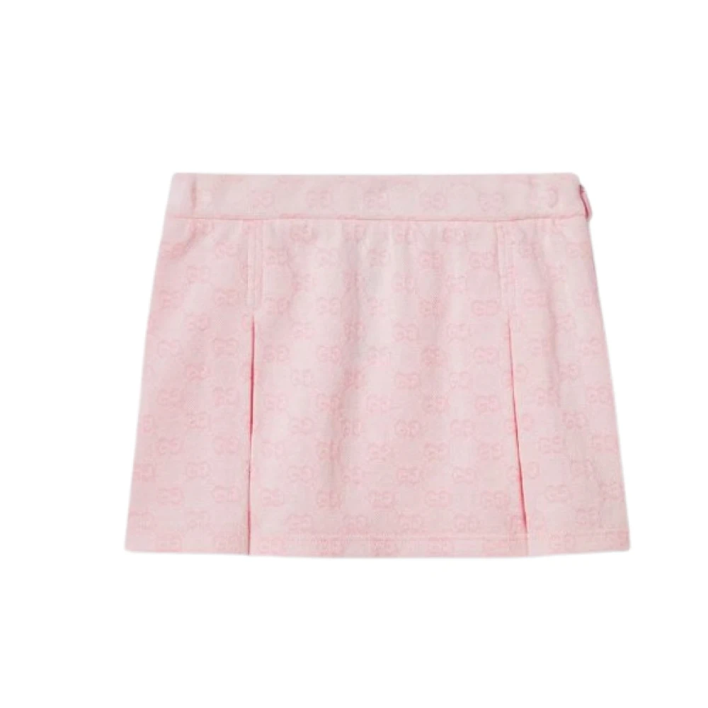 Gucci Unisex Kids Pink Gg Cotton Mini Skirt