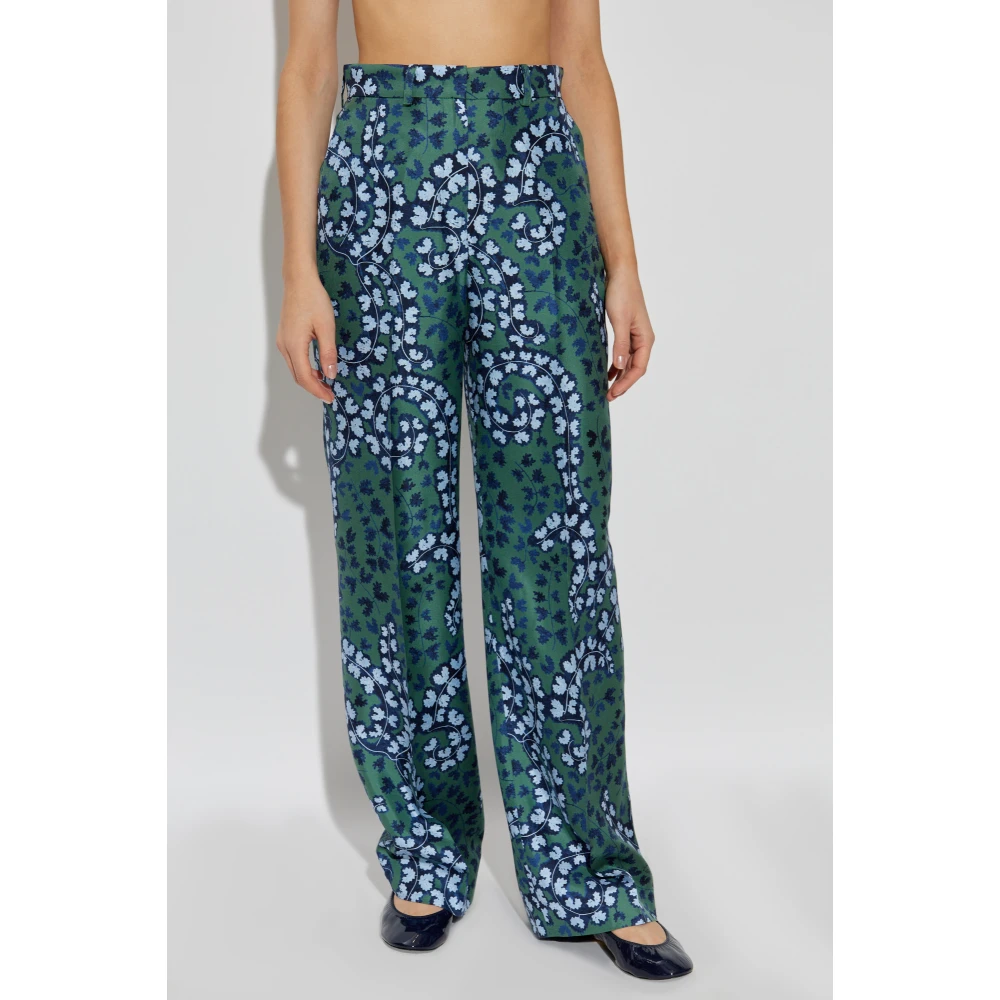 Lanvin Zijden geplooide broek Green Dames