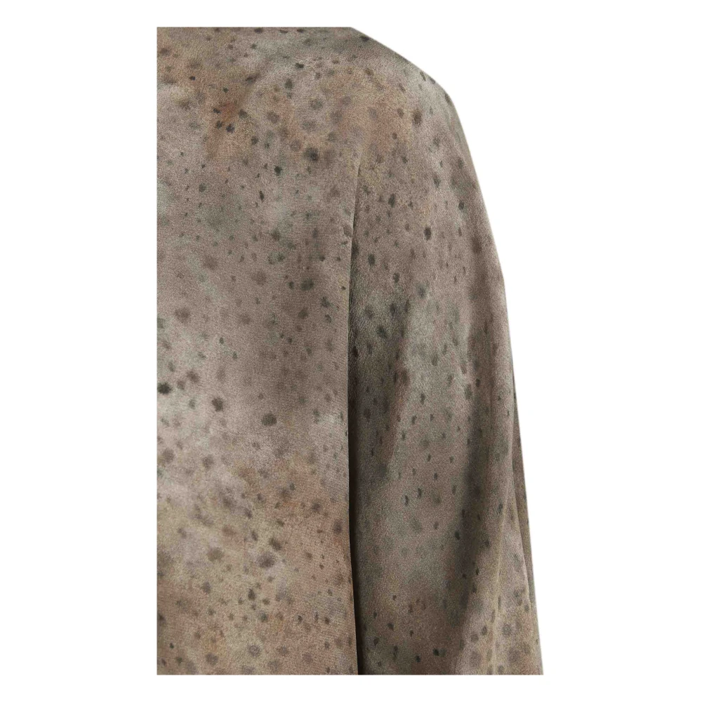 Cortana Zijden Dejavu Print Blouse Gray Dames