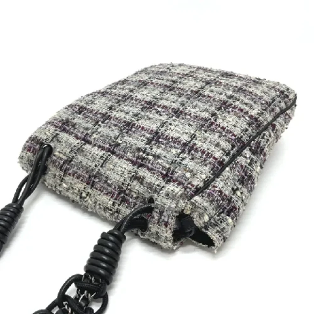 Chanel Vintage Pre-owned Fabric chanel-bags Gray Dames