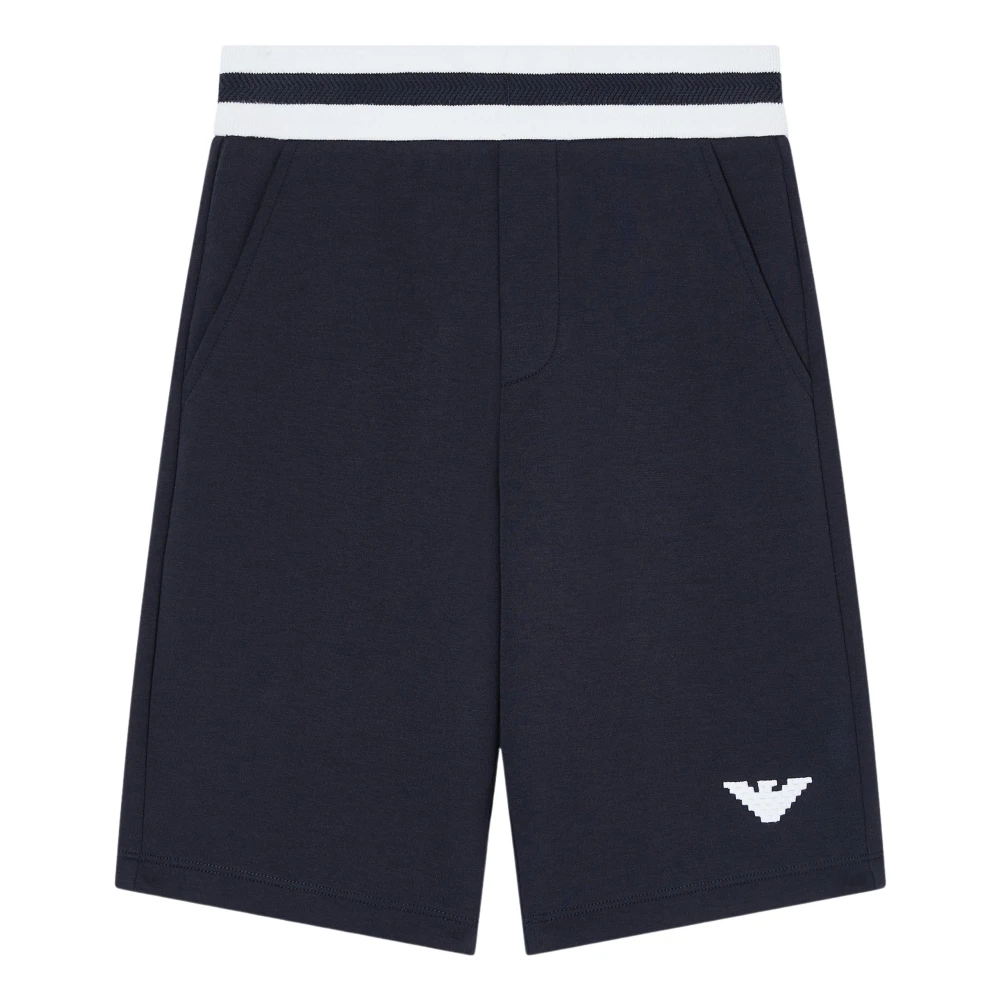 Emporio Armani Boys Blue Shorts, 10 Y, Lunar New Year Double Jersey Comfort Fit Bermuda Shorts
