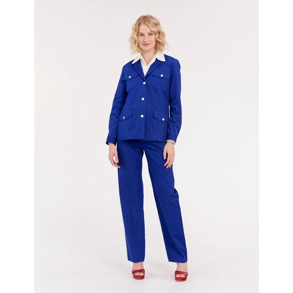 Ines De La Fressange Paris Blauwe Safari Jas Blue Dames