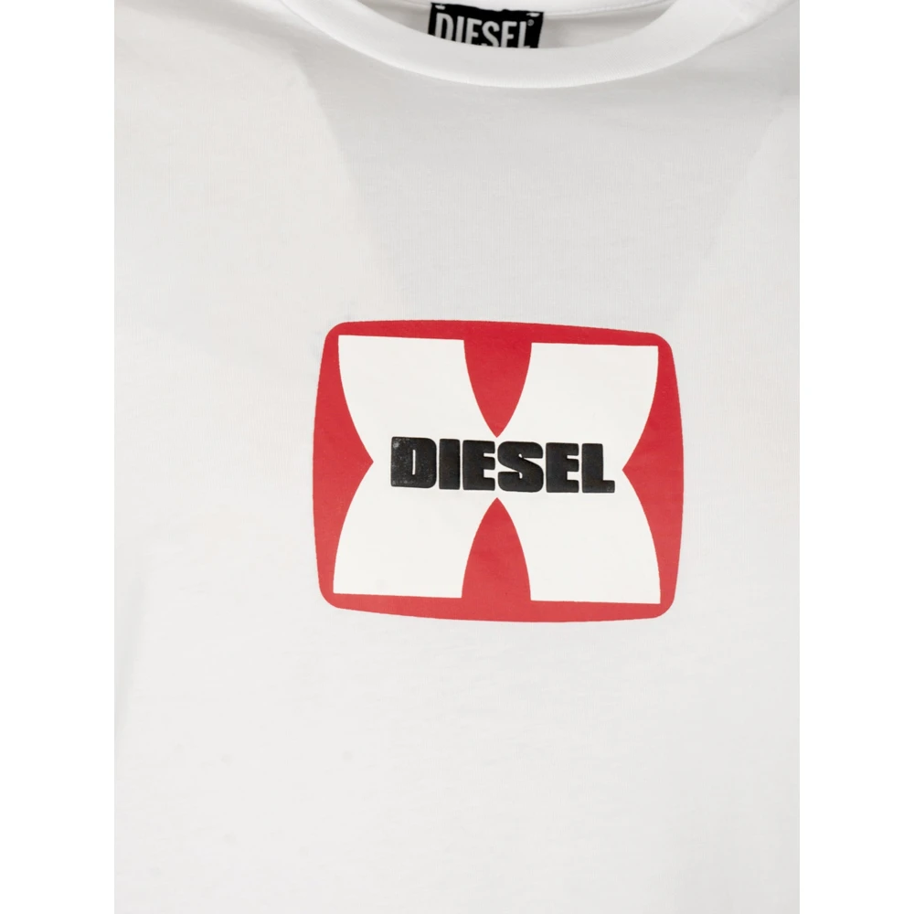 Diesel Elegante ronde hals bedrukt T-shirt White Heren
