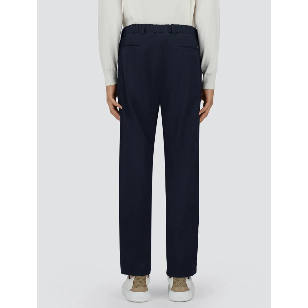 Herno Blauwe Elastische Taille Broek Blue Heren