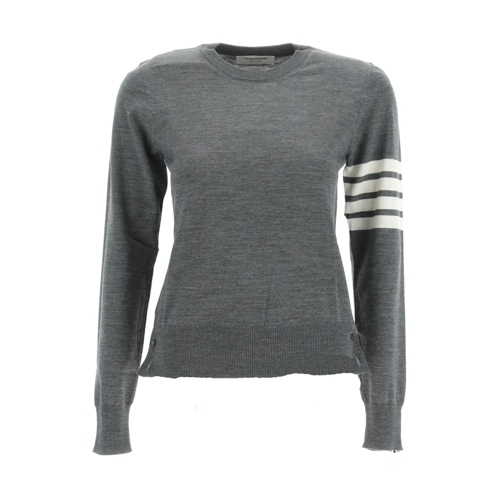 Thom Browne Relaxed Fit Pullover met 4 Bar I Gray Dames