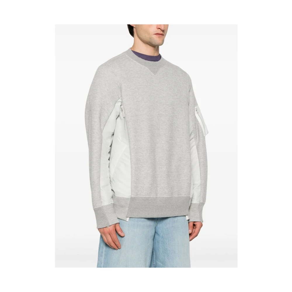 Sacai Grijze Sweater met ritszak Gray Heren