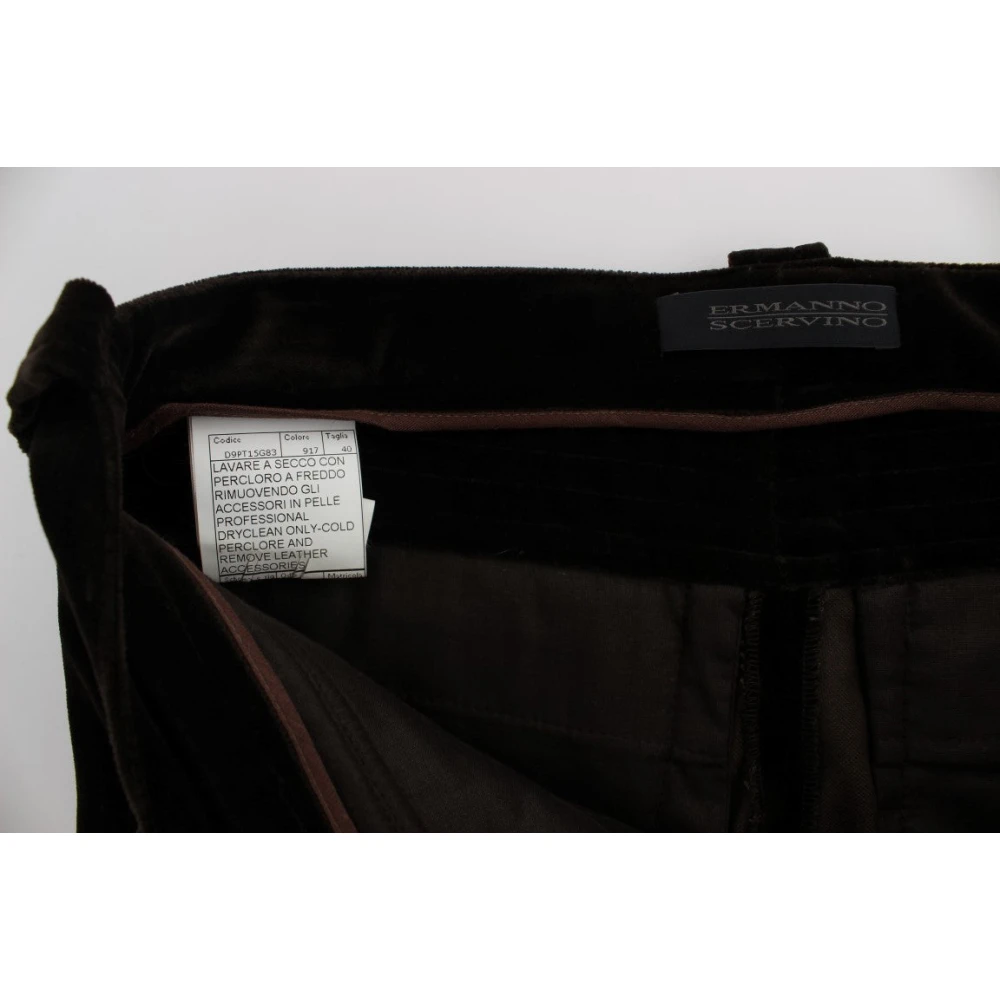 Ermanno Scervino Italiaanse Slim Fit Katoenen Broek Brown Dames