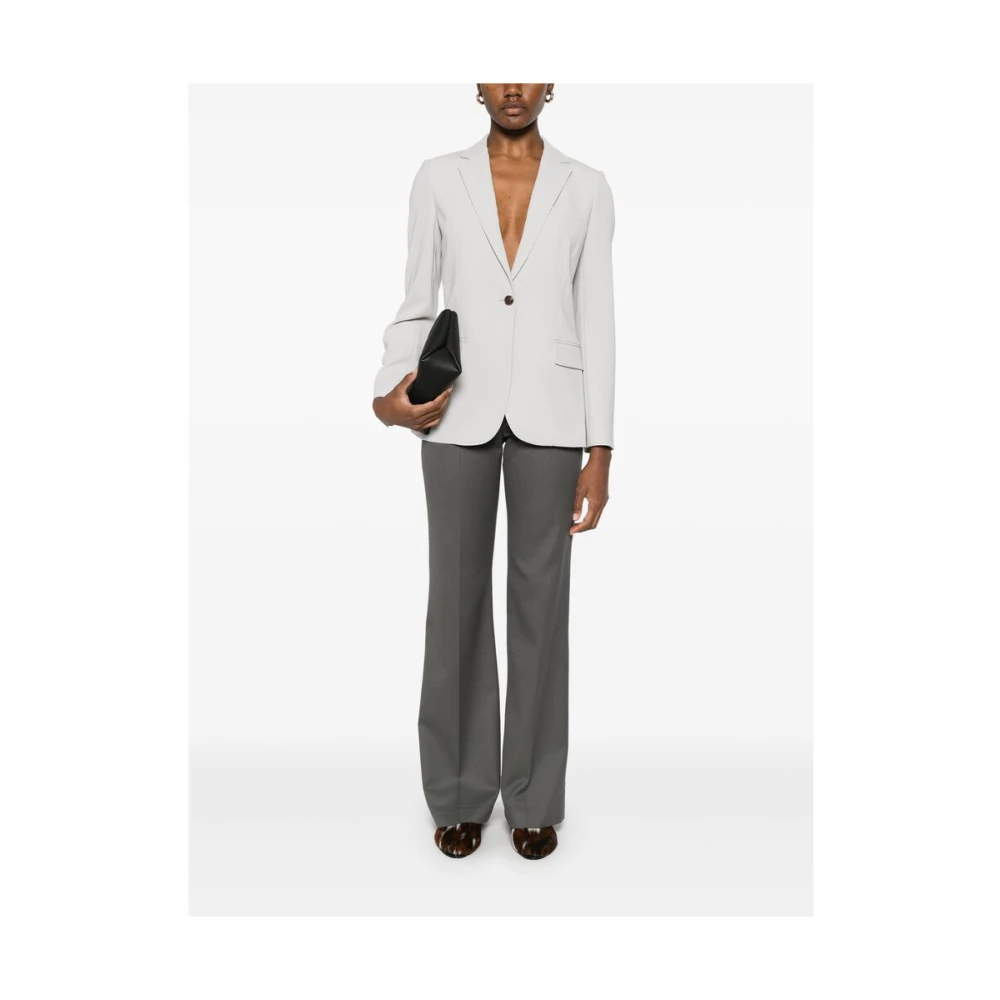 Theory Grijze Geknoopte Jas met Amerikaanse Stijl Gray Dames