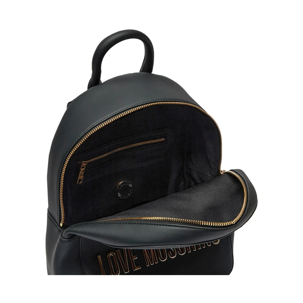 Love Moschino Zwarte Logo Basic Rugzak Black Dames