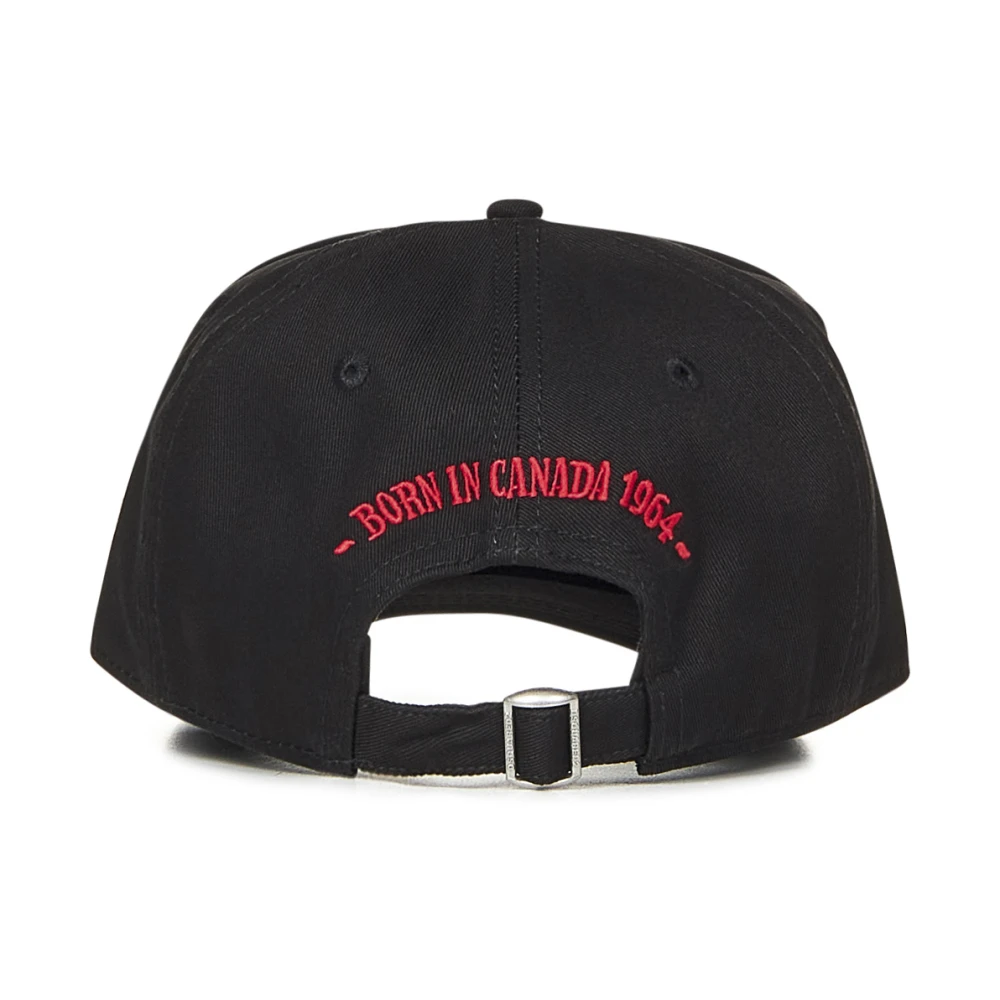 Dsquared2 Zwarte Katoenen Baseballpet Logo Patch Black Heren