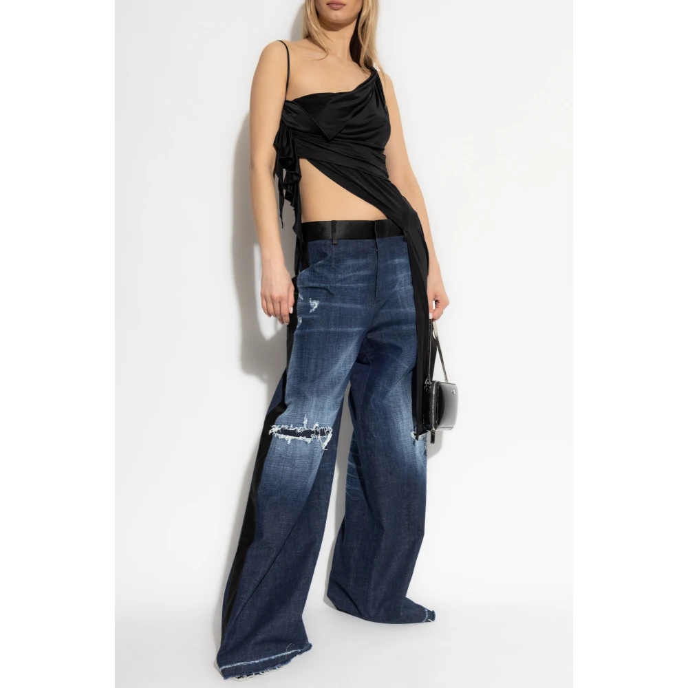 Dsquared2 Gedrapeerde top Black Dames