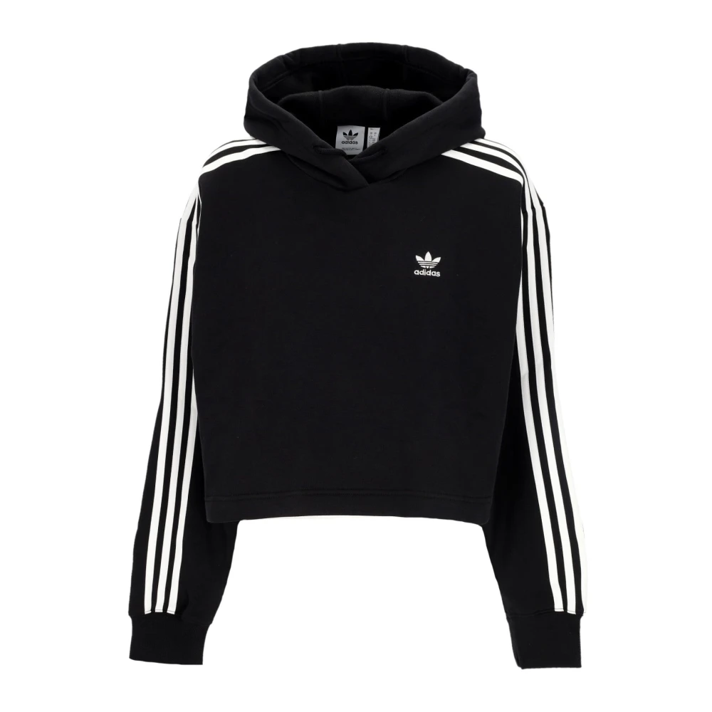 Adidas Women's Black Long Sleeve Training Tops, M, Cropped Hoodie Plush Interior