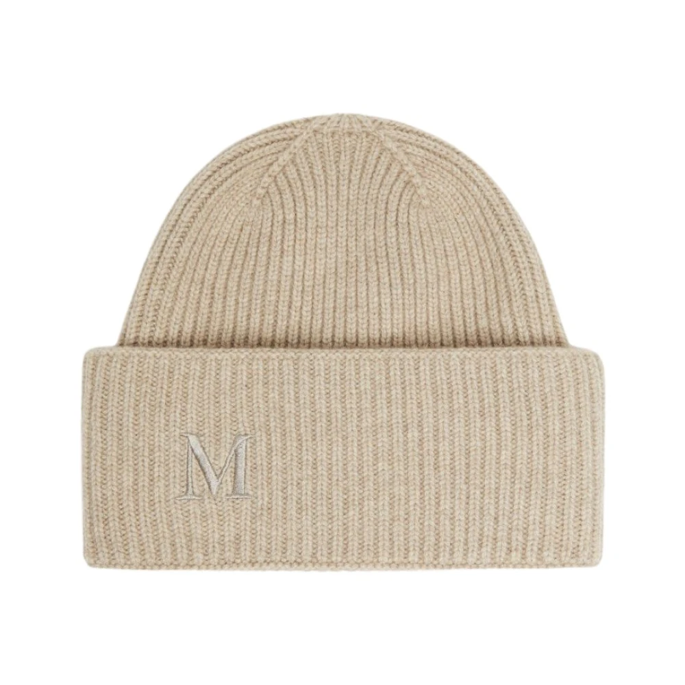 Max Mara Rib-Knit Cashmere Beanie - Female - Accessories - Beige - One Size - Accessories