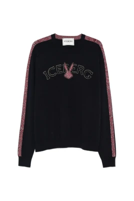 Sweater med logotyputsydd sidostrecka