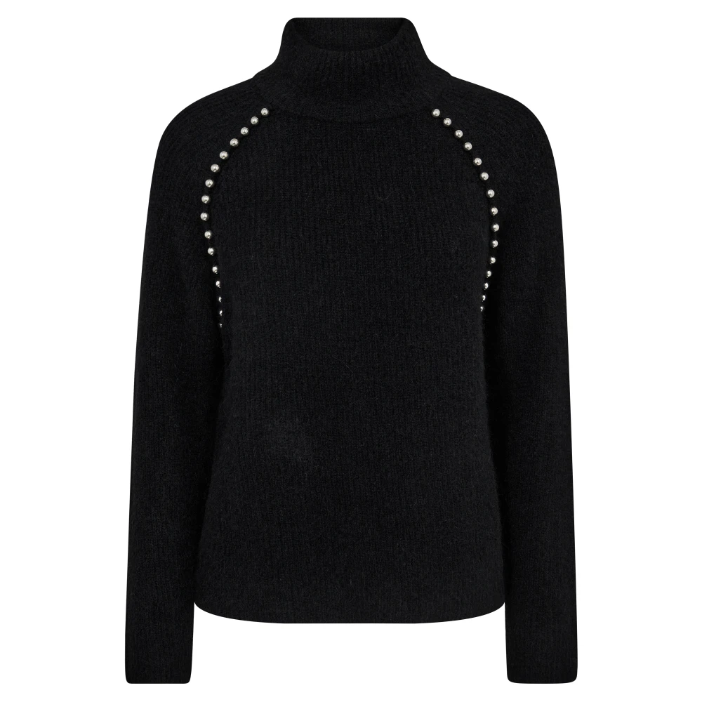 MOS MOSH Hoge hals Gebreide Kraaltrui Black Dames