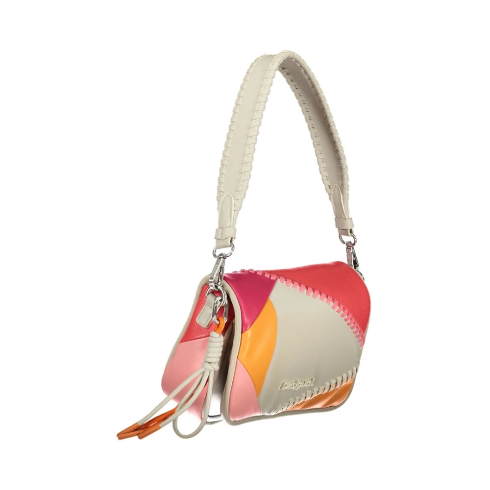 Desigual Witte Schoudertas met Contrastdetails Multicolor Dames
