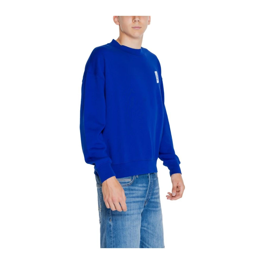 Replay Blauwe Klassieke Katoenen Sweater Heren Collectie Blue Heren