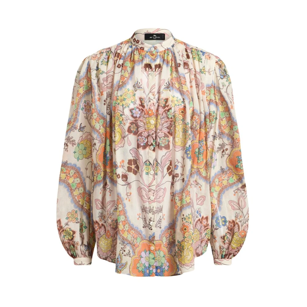ETRO Beige Blouse met Bisschopsmouwen Multicolor Dames