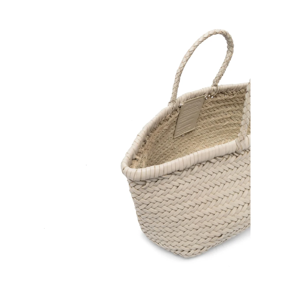 Dragon Diffusion Grijze Leren Geweven Cirkel Handtas Beige Dames