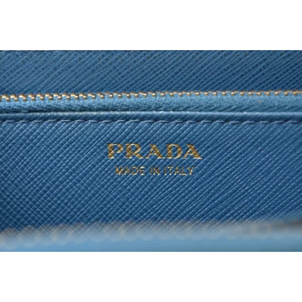 Prada Vintage Pre-owned Leather wallets Blue Dames